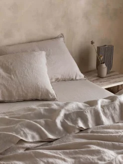 L&M Home Mondo Oatmeal Organic French Linen Duvet Cover Set Shop