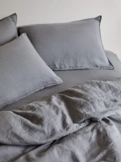 L&M Home Mondo Storm Organic French Linen Duvet Cover Set Flash Sale