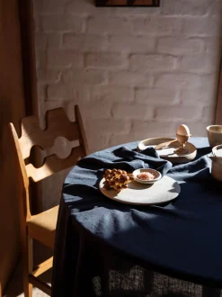 L&M Home Moss Navy French Linen Napkin Set Sale