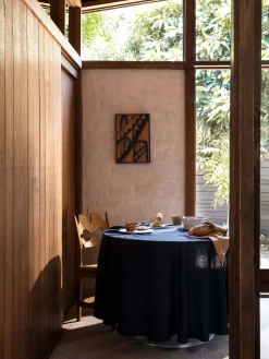 L&M Home Moss Navy French Linen Napkin Set Sale