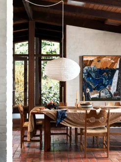 L&M Home Moss Navy French Linen Napkin Set Sale