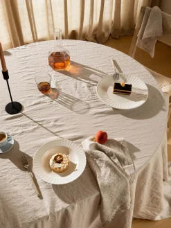 L&M Home Moss Oatmeal French Linen Table Cloth Hot