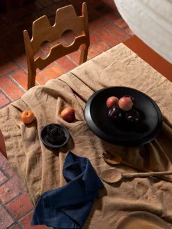 L&M Home Moss Toffee French Linen Table Cloth Hot