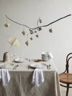 L&M Home Moss White French Linen Napkin Set Sale