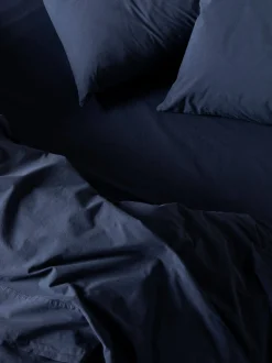 L&M Home Nordic Navy Portuguese Cotton Duvet Cover Set Cheap