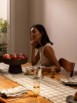 L&M Home Quinn Olive Table Runner New