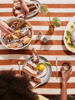 L&M Home Riviera Terracotta Table Cloth Best Sale