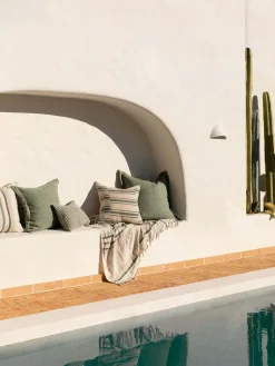 L&M Home Salma Aloe Linen Throw Hot