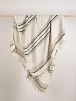 L&M Home Salma Aloe Linen Throw Hot