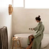 L&M Home Spa Sage Waffle Bathrobe Outlet