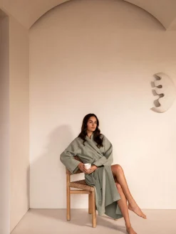 L&M Home Spa Sage Waffle Bathrobe Outlet