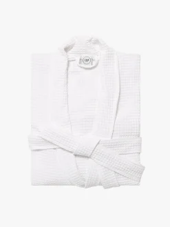 L&M Home Spa White Waffle Bathrobe New