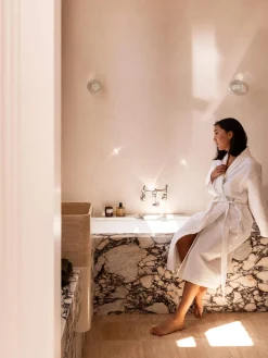 L&M Home Spa White Waffle Bathrobe New