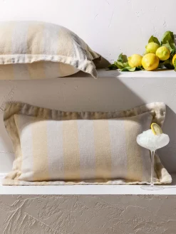 L&M Home Voyage Limone French Linen Cushion Outlet