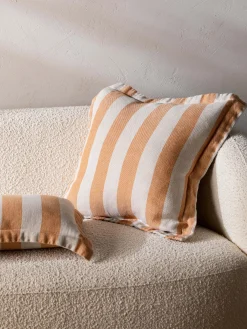L&M Home Voyage Tangerine French Linen Mini Cushion Best Sale